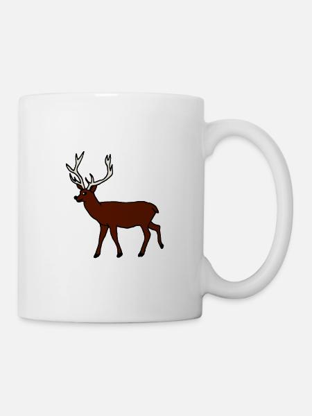 Hirsch, Waldtier - Tasse - Weiß
