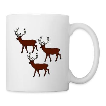 Hirsche, Waldtiere, Comicstyle, Kinder, Baby - Tasse - Weiß - Rechts
