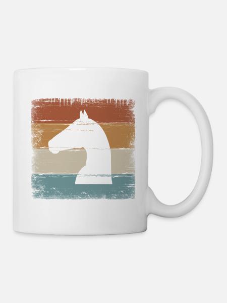 Cheval équitation équitation cadeau tête de cheval - Mug blanc - blanc