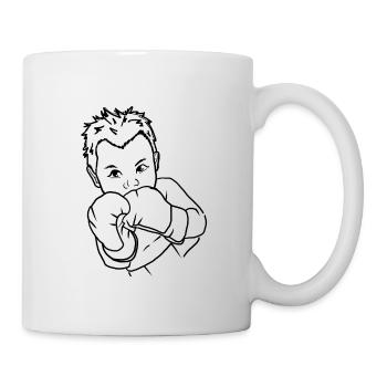 Boxing baby in black - Mug - white - Right
