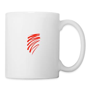 abstrakte Kunst Geschenk Art rot Strich Farbe cool - Tasse - Weiß - Rechts
