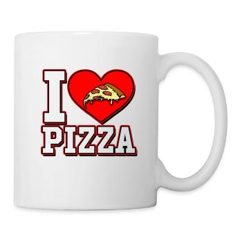 ich liebe Pizza i love pizza - Tasse - Weiß - Rechts