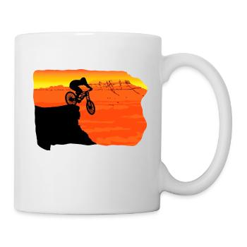 Downhill mountain bike MTB mountain bike mountains - Mug - white - Right