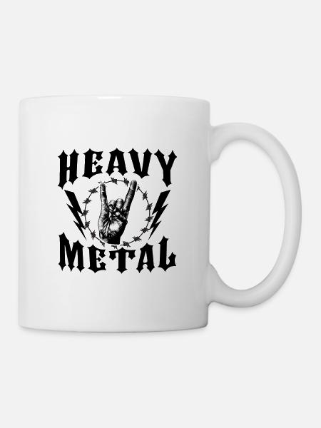 Heavy metal. Mano Cornuta. - Mug blanc - blanc