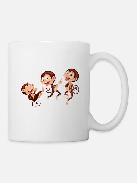Trois singes. Trois singes. - Mug blanc - blanc