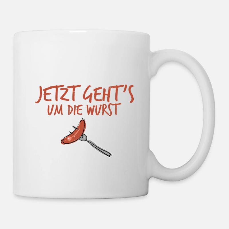 Um die Wurst. - Tasse - Weiß