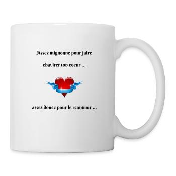 assez mignonne pour faire chavirer ton coeur - Mug blanc - blanc - Droite