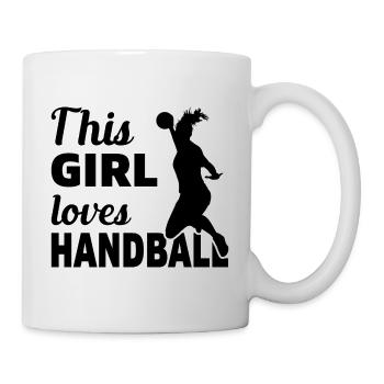 This Girl loves Handball Geschenk - Tasse - Weiß - Rechts