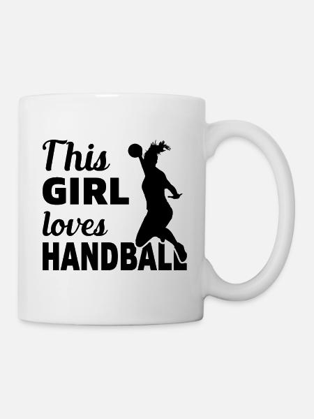 Cette fille aime le cadeau de handball - Mug blanc - blanc