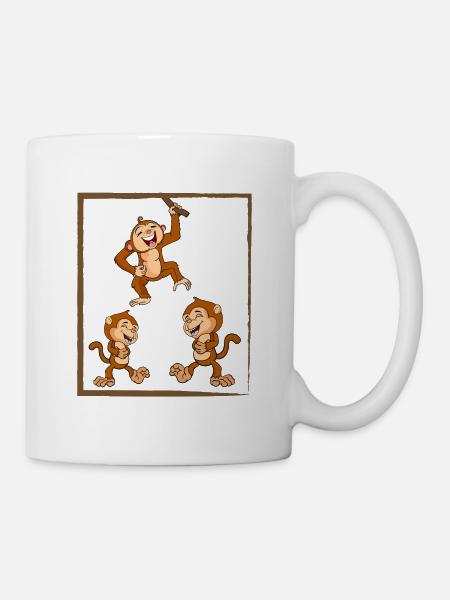 Funny monkeys. Funny monkeys. - Mug - white