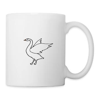 Gans, Flügel, Comic, Geschenkidee - Tasse - Weiß - Rechts