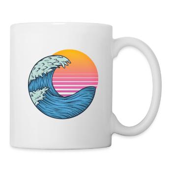 Vague avec soleil - Mug blanc - blanc - Droite