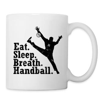 HANDBALL WM TORWART EEAT, SLEEP, BREATH - Tasse - Weiß - Rechts
