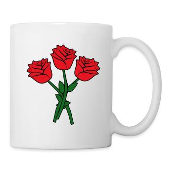 Fleurs roses rouges - Mug blanc - blanc - Droite