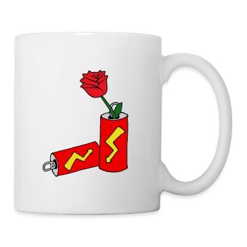 Red Rose in Energy Drink Can Gift Nerd - Mug - white - Right