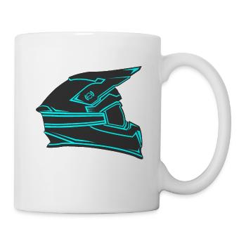 Casque de vélo de descente de motocross - Mug blanc - blanc - Droite