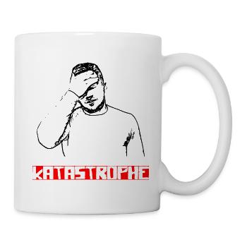 Katastrophe lustiger Spruch T-Shirt - Tasse - Weiß - Rechts
