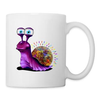 Opal Snail - Opal Schnecke - Tasse - Weiß - Rechts