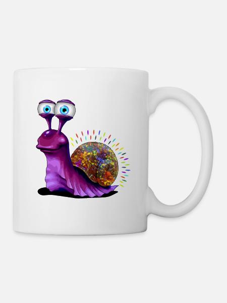 Opal Snail - Opal Schnecke - Tasse - Weiß