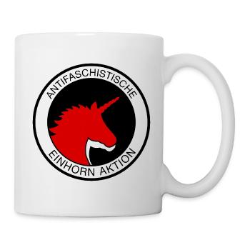 Antifaschistische Einhorn Aktion - Tasse - Weiß - Rechts