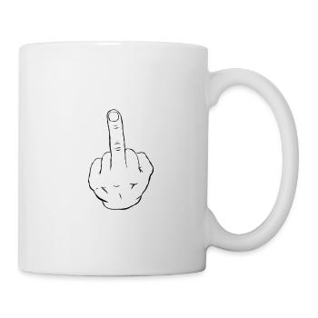Middle finger gift funny gift idea finger - Mug - white - Right