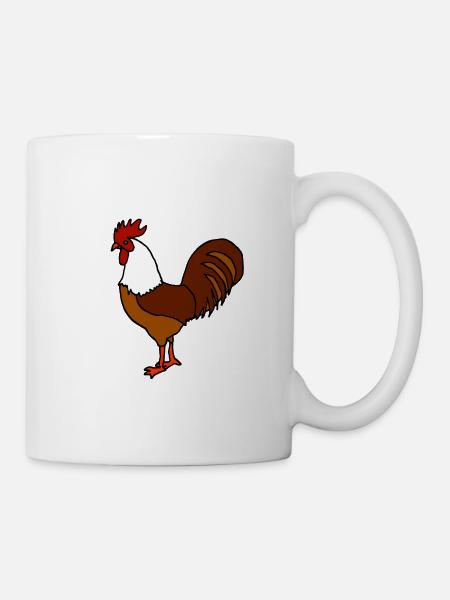 Caricature de coq - Mug blanc - blanc