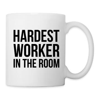 Travailleur le plus dur dans le cadeau de la chambre - Mug blanc - blanc - Droite