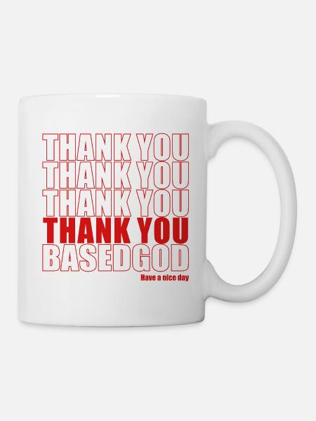 Thank You Based God Graphic - Mug - white
