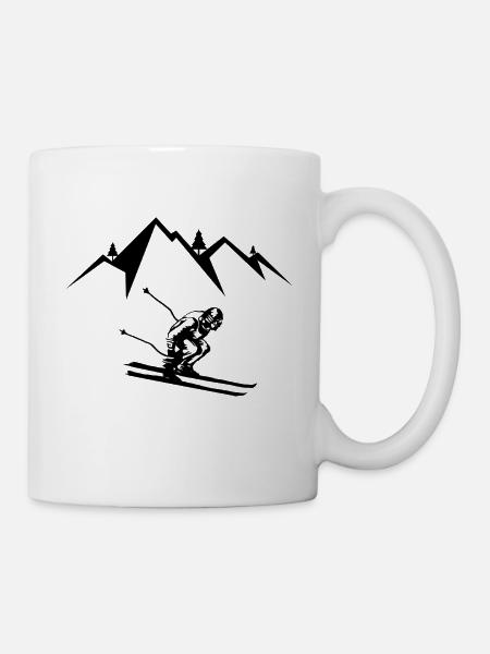 Skifahrer Skifahren - Tasse - Weiß