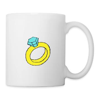 Ring Geschenk Schmuck Hochzeit Geschenkidee love - Tasse - Weiß - Rechts