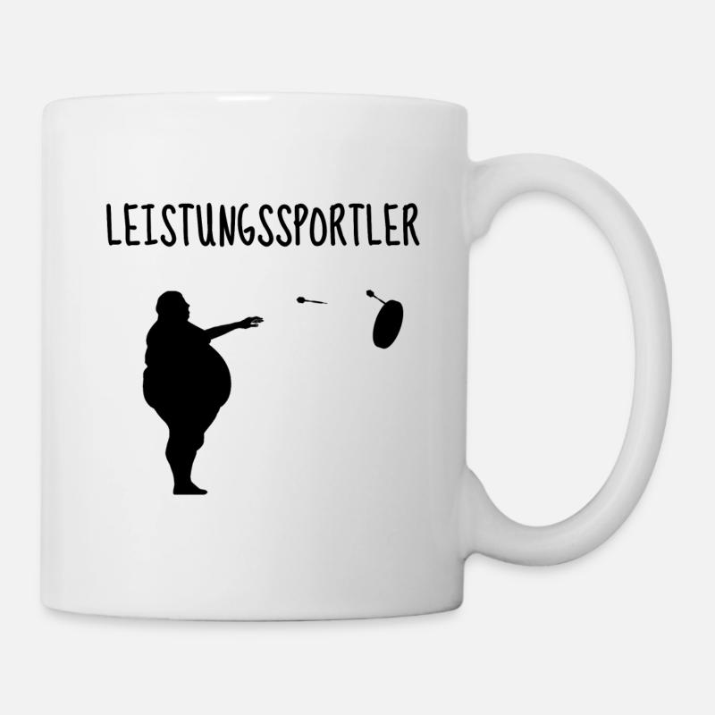 Leistungssportler - Dart Spieler Geschenkidee Dick - Tasse - Weiß