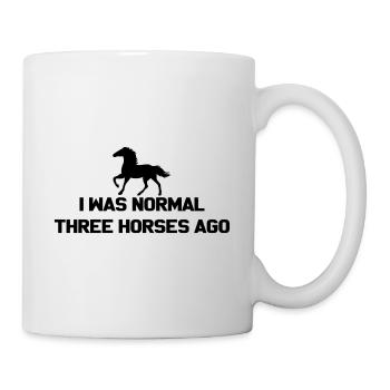 J'étais normal trois chevaux cadeau cheval Ago - Mug blanc - blanc - Droite