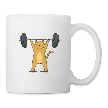 Katze Barbell - Tasse - Weiß - Rechts