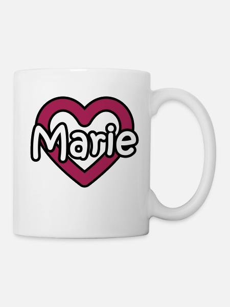 Marie last name first name maiden name heart name day - Mug - white
