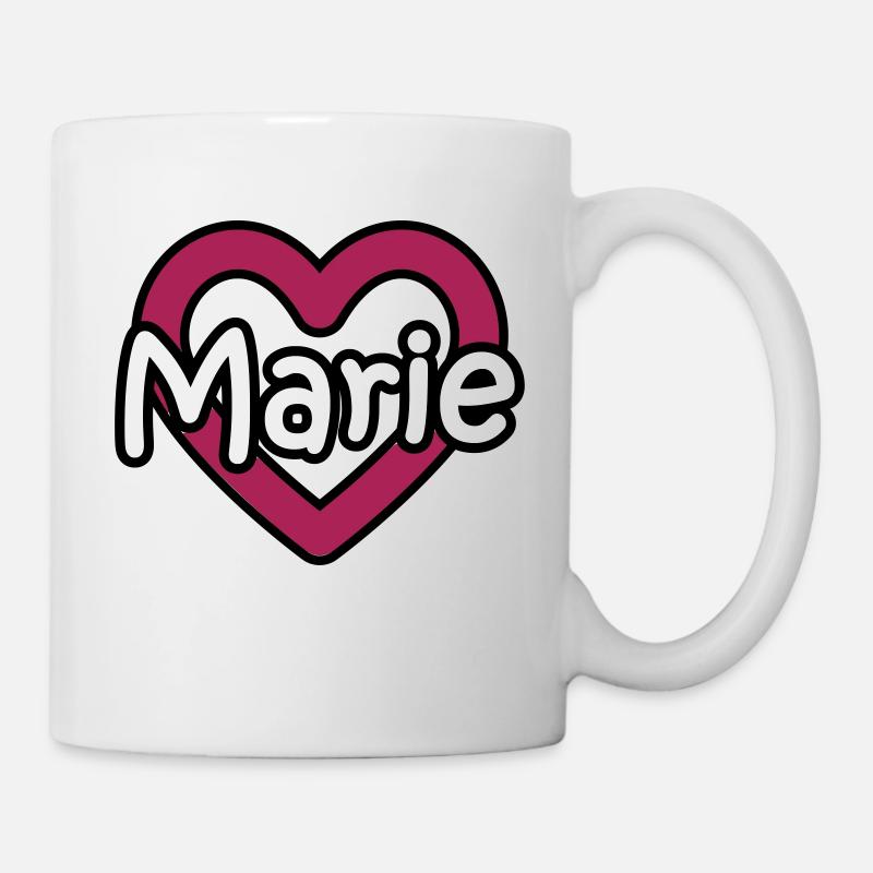 Marie last name first name maiden name heart name day - Mug - white