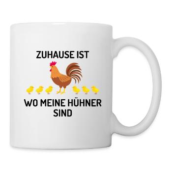 Zuhause ist wo meine Hühner sind Geschenk - Tasse - Weiß - Rechts