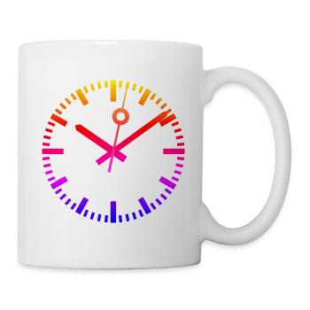 UHR - BAHNHOFSUHR - TICKTACK - CLOCK - ZEITANZEIGE - Tasse - Weiß - Rechts
