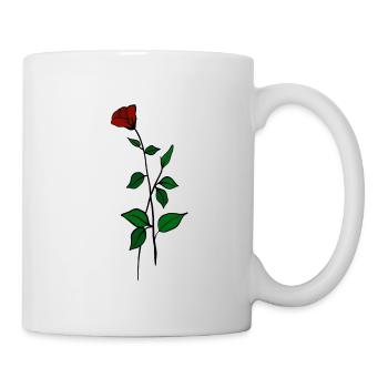 T-shirt art fleur rose - Mug blanc - blanc - Droite