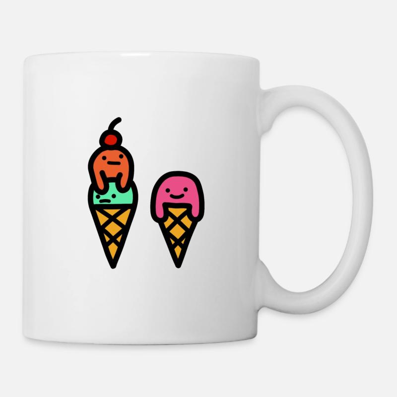 Eis Eiscreme Sommer Minimalistisch - Tasse - Weiß