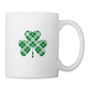 St. Patrick's Irish Tartan Kleeblatt - Tasse - Weiß - Rechts