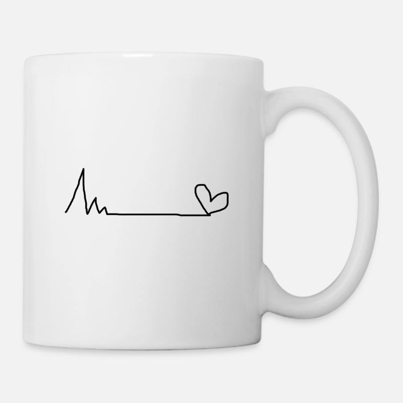Ligne de cœur - Mug blanc - blanc
