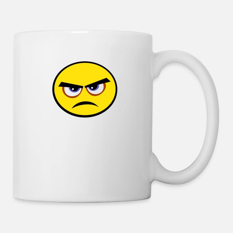 grumpy face - Tasse - Weiß