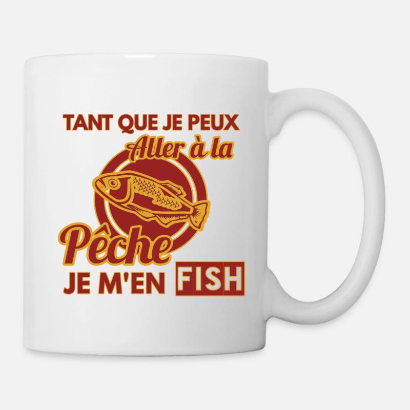 Pecheur shirt • Je m´en Fish • Pecheur Cadeau - Mug blanc - blanc