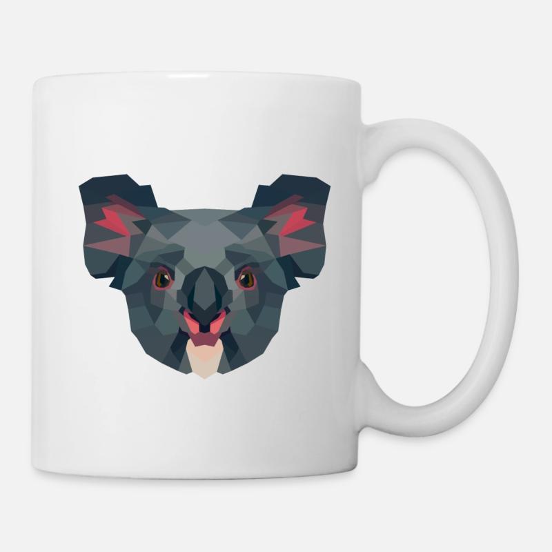 Koala Australie mosaïque low poly - Mug blanc - blanc