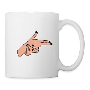 Hand gun hand sign gesture - Mug - white - Right