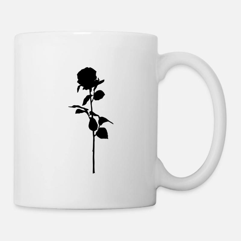 Schwarze Rose - Tasse - Weiß