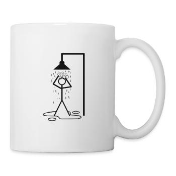 Dusche Strichmännchen - Tasse - Weiß - Rechts