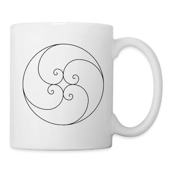 Spirales fibonacci d’or géométrie Phi - Mug blanc - blanc - Droite