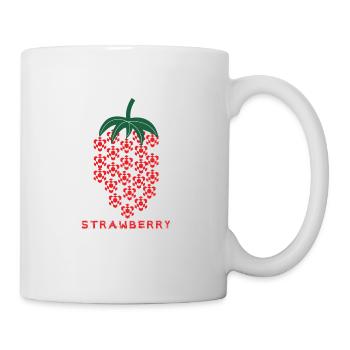 Strawberry, Erdebeere, Abstrait - Mug blanc - blanc - Droite