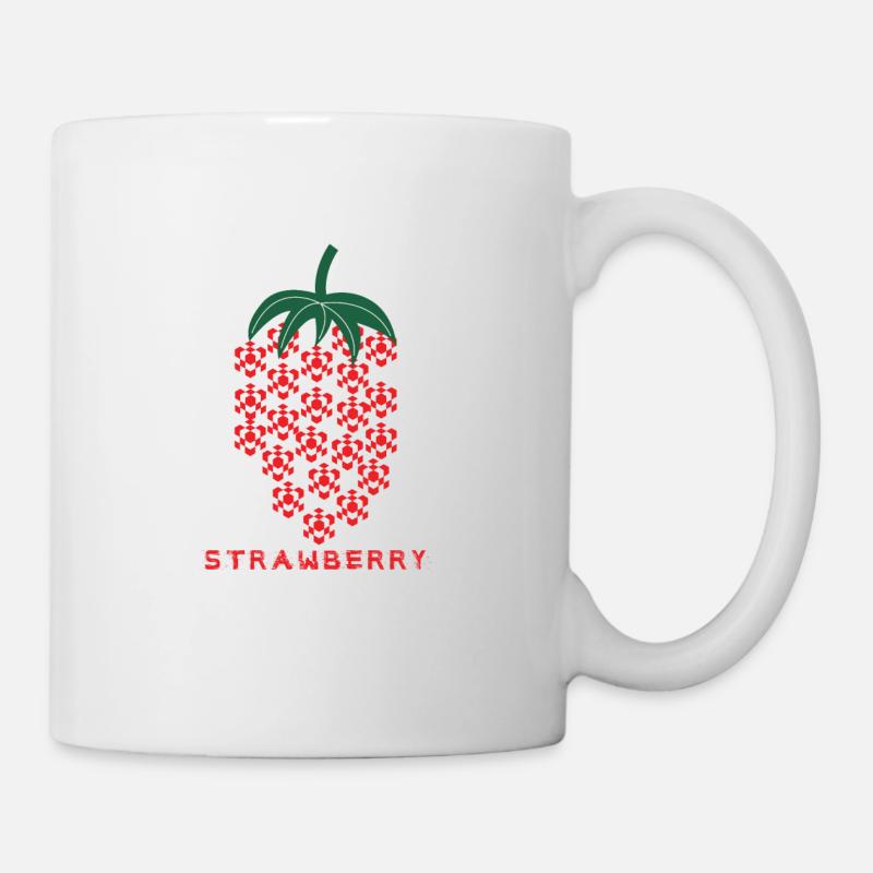 Strawberry, Erdebeere, Abstrakt - Tasse - Weiß